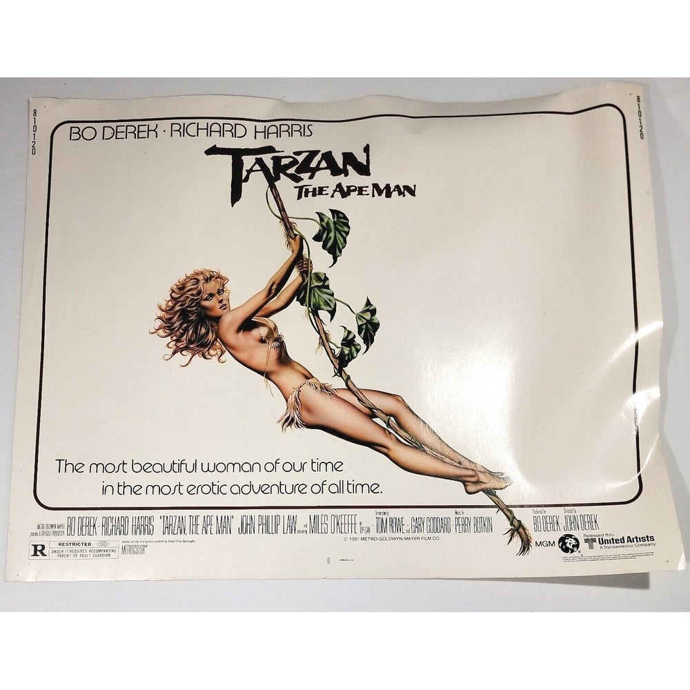 TARZAN THE APE MAN original 1981 22 x 28 movie poster BO DEREK/MILES O'KEEFE